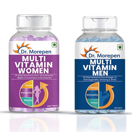 Dr. Morepen Multivitamin Men & Women Each 60 Tablet | Combo