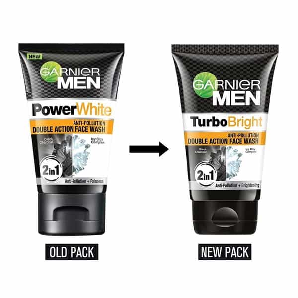 Garnier Men | Face Wash | Brightening & Anti-Pollution | Turbobright Double Action | 100 G