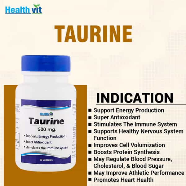 Healthvit Taurine 500Mg Powder - 60 Capsules