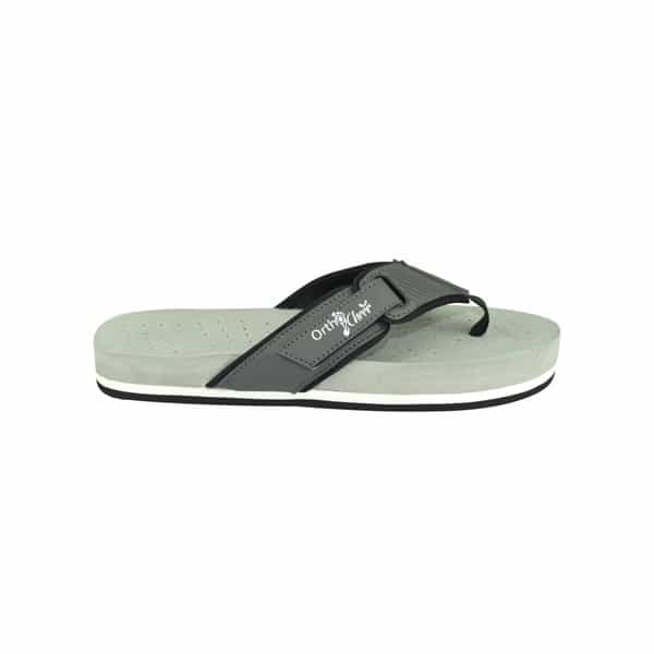 Ortho Cheer Men's Orthopedic And Diabetic Friendly Slipper With Velcro Strap | Grey | Size 7 -1 Pair