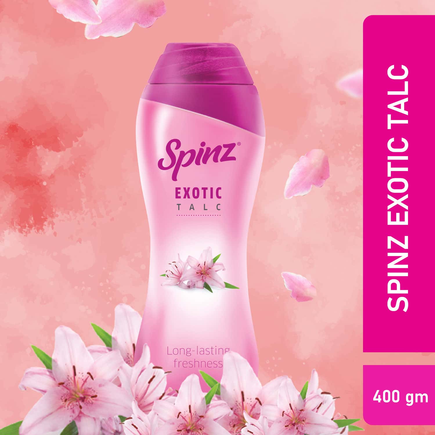 Spinz Exotic Body Talc | Soothing Fragrance Of Exotic Flowers | Talcum Powder For Women | 400 Gm