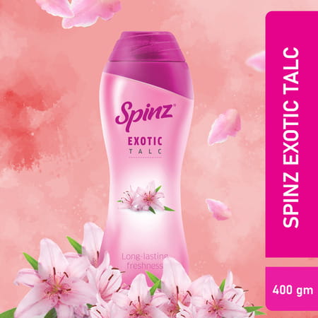 Spinz Exotic Body Talc | Soothing Fragrance Of Exotic Flowers | Talcum Powder For Women | 400 Gm