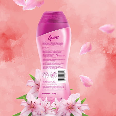 Spinz Exotic Body Talc | Soothing Fragrance Of Exotic Flowers | Talcum Powder For Women | 400 Gm
