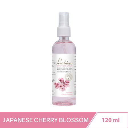 Pearldew Sanitizer Spray (Cherry Blossom) 120 Ml | Aloe & Neem | Paraben Free (Pack Of 4)