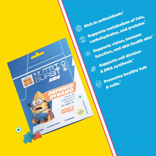 Nutriburst Defence Dynamo Minions Kids Gummies - (10 Gummies)