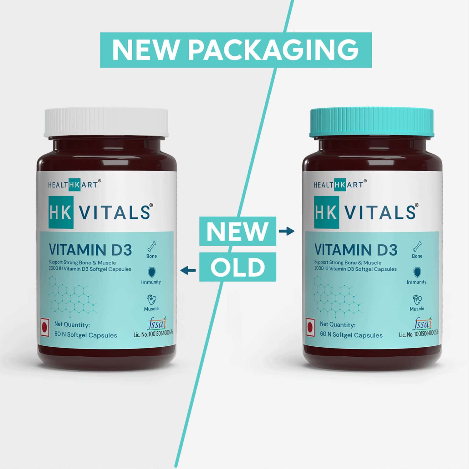 Buy HEALTHKART HK VITALS VITAMIN D3 (2000 IU) 60 CAPSULES Online & Get