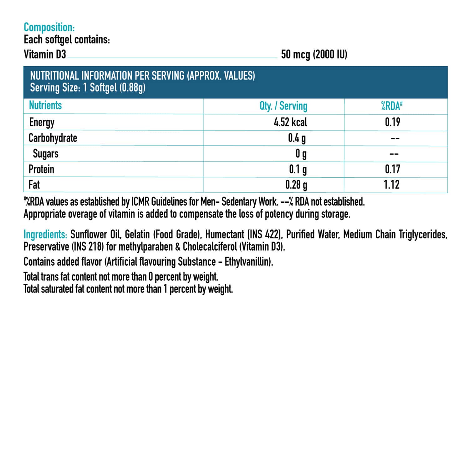 Buy HEALTHKART HK VITALS VITAMIN D3 (2000 IU) 60 CAPSULES Online & Get