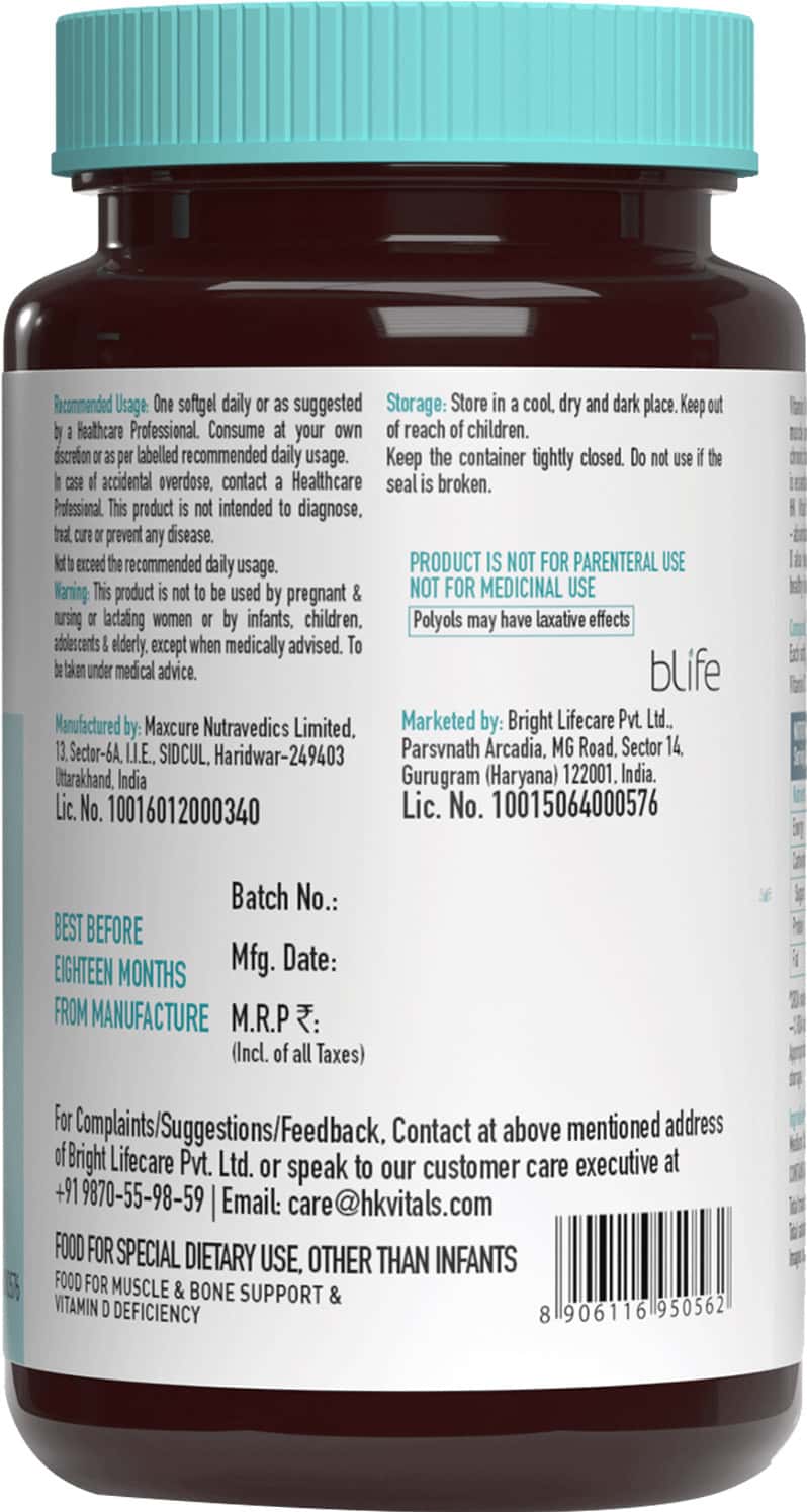 Buy HEALTHKART HK VITALS VITAMIN D3 (2000 IU) 60 CAPSULES Online & Get Upto 60 OFF at PharmEasy