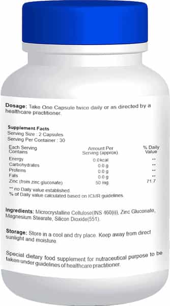 Healthvit Zinc Gluconate 50Mg -60 Capsules
