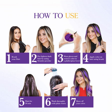 Cosglam Semi Permanent Hair Color | No Peroxide | Ammonia Free Hair Colour 62 Midnight Violet - 120g