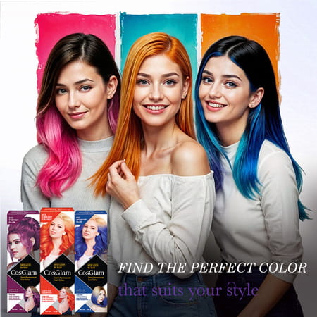 Cosglam Semi Permanent Hair Color | No Peroxide | Ammonia Free Hair Colour 62 Midnight Violet - 120g