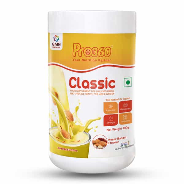 Pro360 Classic Kesar Badam Nutritional Protein Supplement Powder Jar Of 200 G