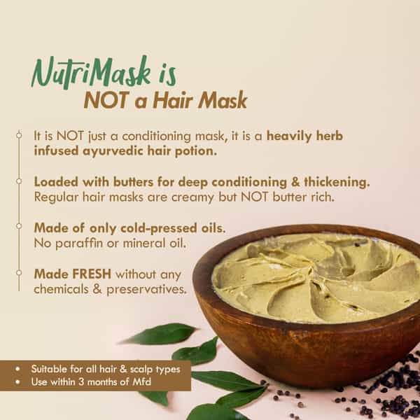 Nat Habit Cury Mustard Fresh Hair Mask (Nutrimask) Anti-Greying | Hair Smoothening (40G)