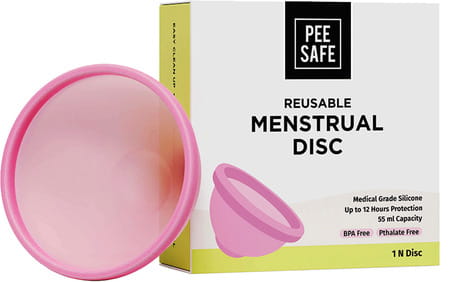 Pee Safe Reusable Menstrual Disc 1 Reusable Menstrual Disc + 1 Spandex Storage Pouch