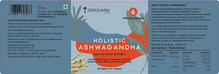 Holistic Ashwagandha|Fight Against Stress & Anxiety| Improves Fertility-60 Tab