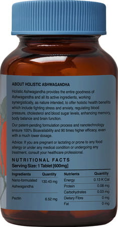 Holistic Ashwagandha|Fight Against Stress & Anxiety| Improves Fertility-60 Tab