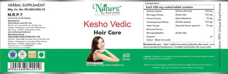 Naturz Ayurveda Kesho Vedic - 60 Tablets (Pack Of 2)