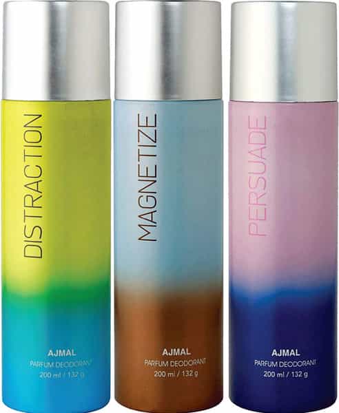 Ajmal Distraction & Magnetize & Persuade Deodorant Pack Of 3 Deodorants 200Ml Each For Unisex