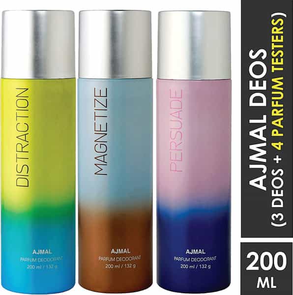 Ajmal Distraction & Magnetize & Persuade Deodorant Pack Of 3 Deodorants 200Ml Each For Unisex