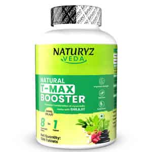 Naturyz Veda T-max Booster Pure Shilajit Ashwagandha For Strength | Stamina | Vitality - 50 Tablets