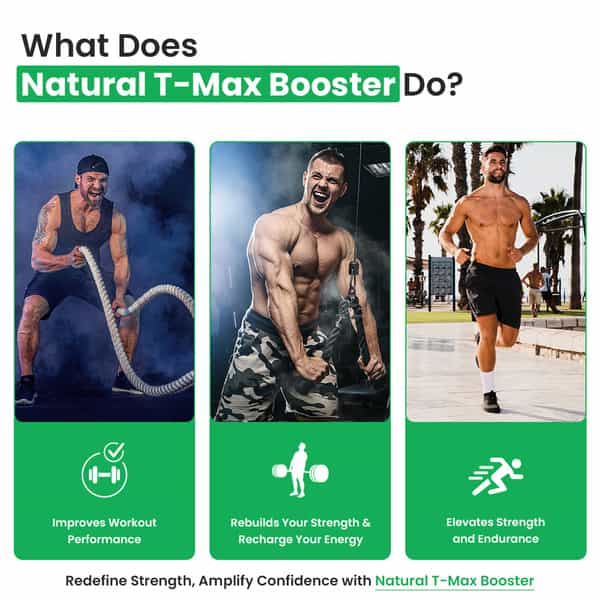 Naturyz Veda T-Max Booster Pure Shilajit Ashwagandha For Strength | Stamina | Vitality - 50 Tablets