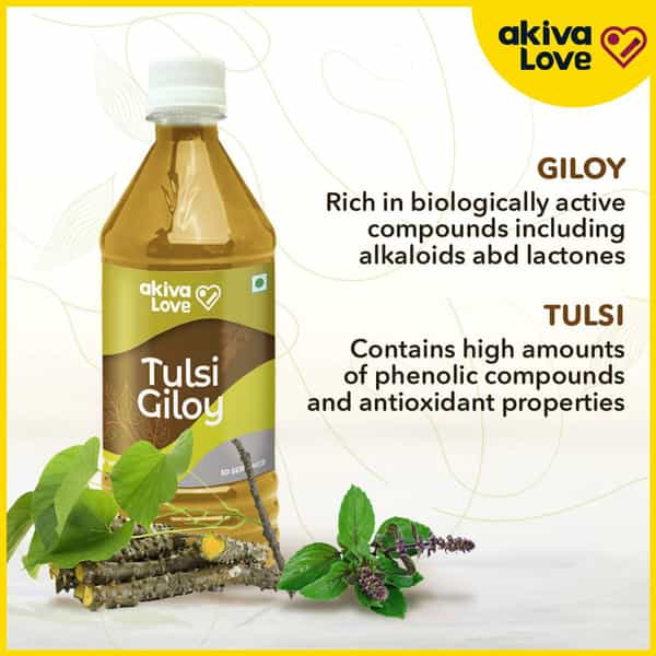 Akiva Love Giloy Tulsi Juice For Immunity Boost - 1000Ml
