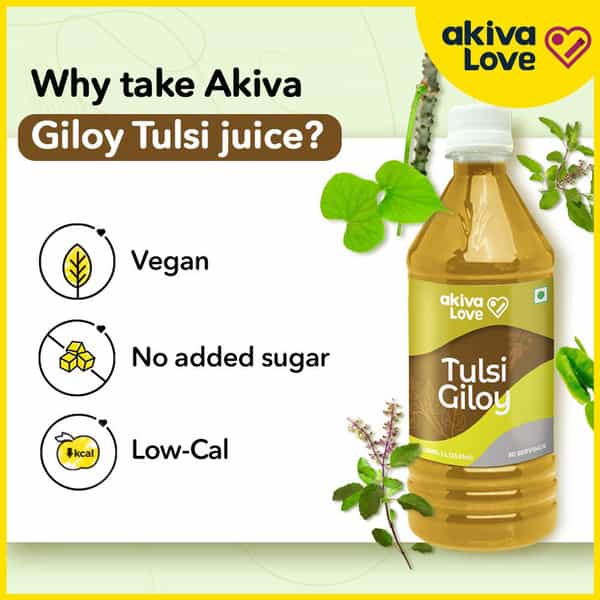 Akiva Love Giloy Tulsi Juice For Immunity Boost - 1000Ml