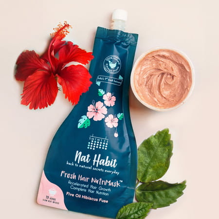 Nat Habit 5-Oil Hibiscus Fresh Hair Mask (Nutrimask) For Hair Growth (40g)
