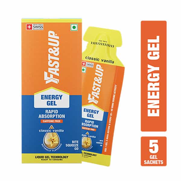 Fast&Up Energy Gel- Instant Energy Booster Classic Vanilla Flavor (5 Sachets)