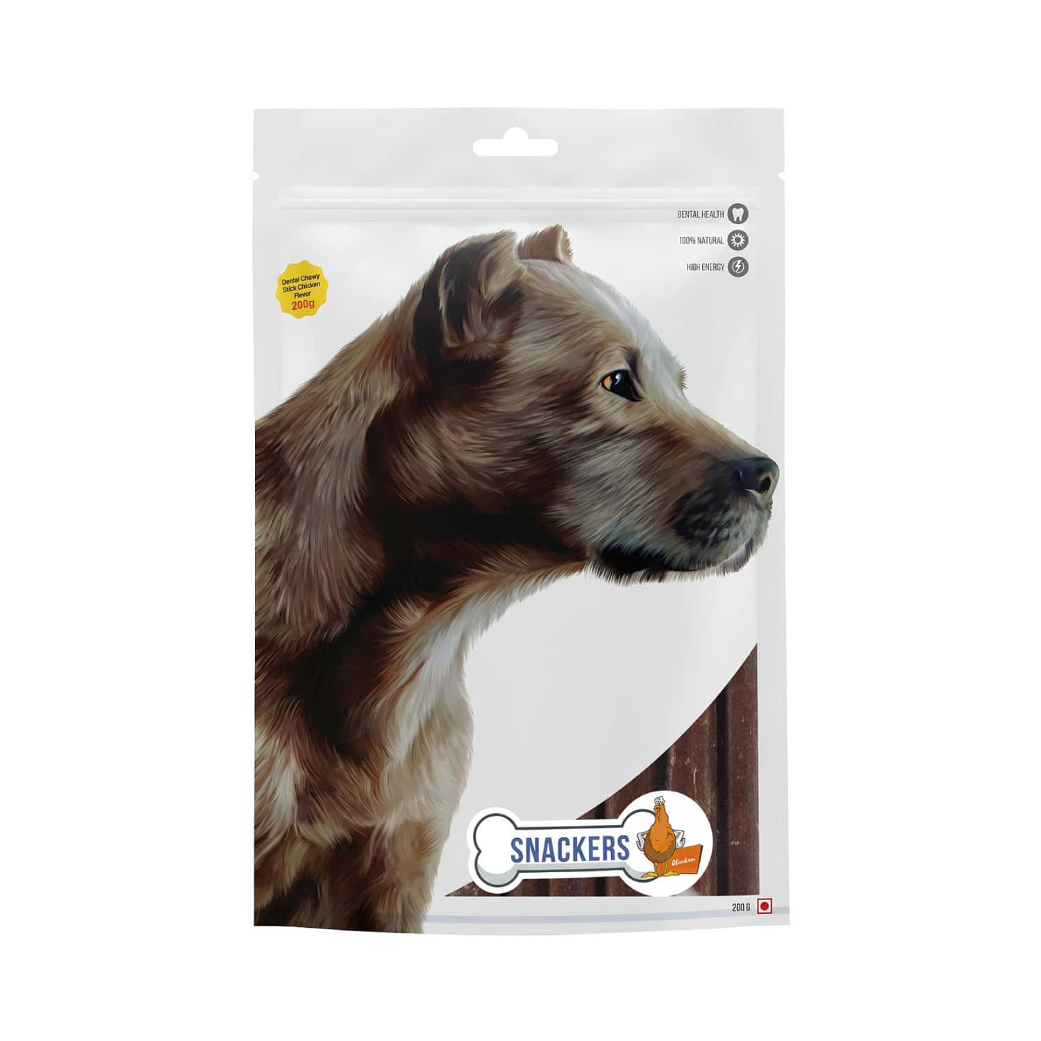 Snackers Dental Chewy Stick Chicken Dog Treats | 200 G