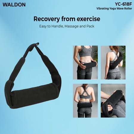 Dr. Odin Waldon Yc-618F Electric Vibrating Foam Yoga Roller Wave Pattern For Pain Relief (Black)