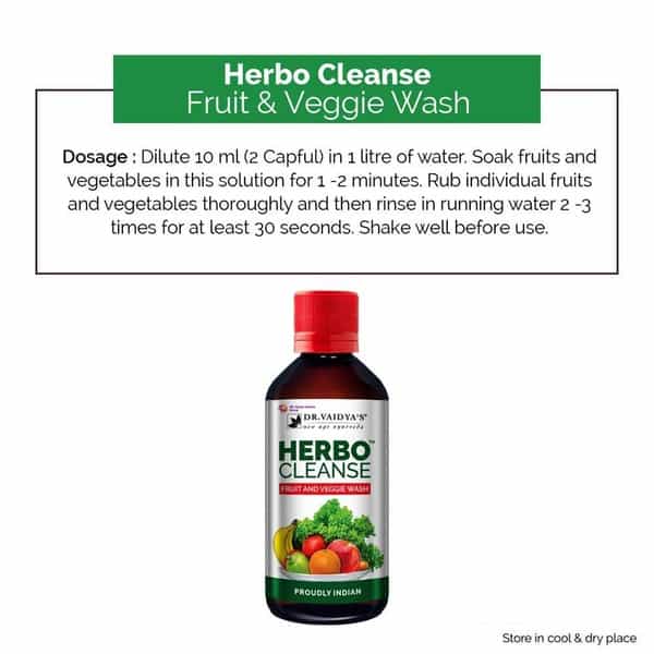 Dr. Vaidya's Herbocleanse Fruit And Veggie Wash 200 Ml Each (Pack Of 2)