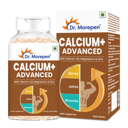 Dr. Morepen Calcium+ Advanced | Bones Joints & Muscles | Veg Tablets | 120 No'S