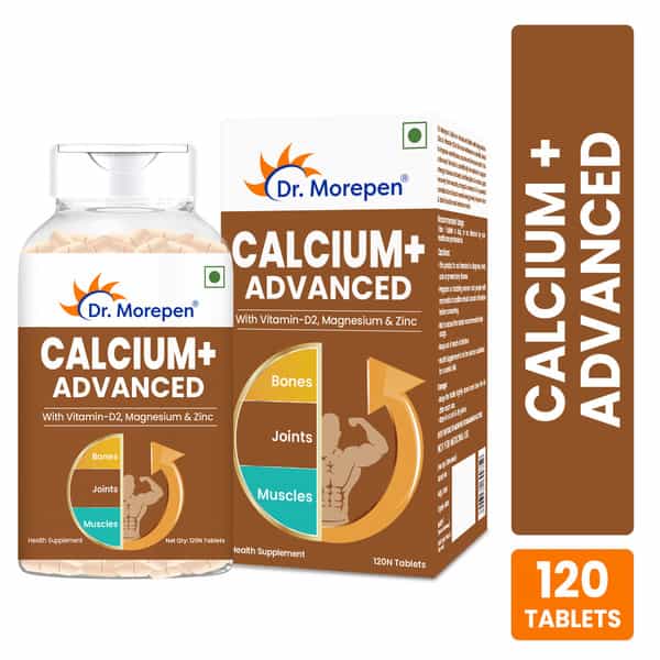 Dr. Morepen Calcium+ Advanced | Bones Joints & Muscles | Veg Tablets | 120 No's