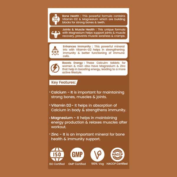 Dr. Morepen Calcium+ Advanced | Bones Joints & Muscles | Veg Tablets | 120 No's