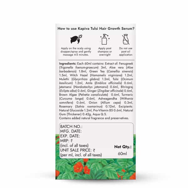 Kapiva Hair Rituals Tulsi Hair Growth Serum 60 Ml
