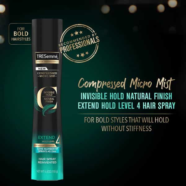 Tresemme Natural Finish Hair Styling Spray Compressed Micro Mist | Extend Hold Level 4 | 155G