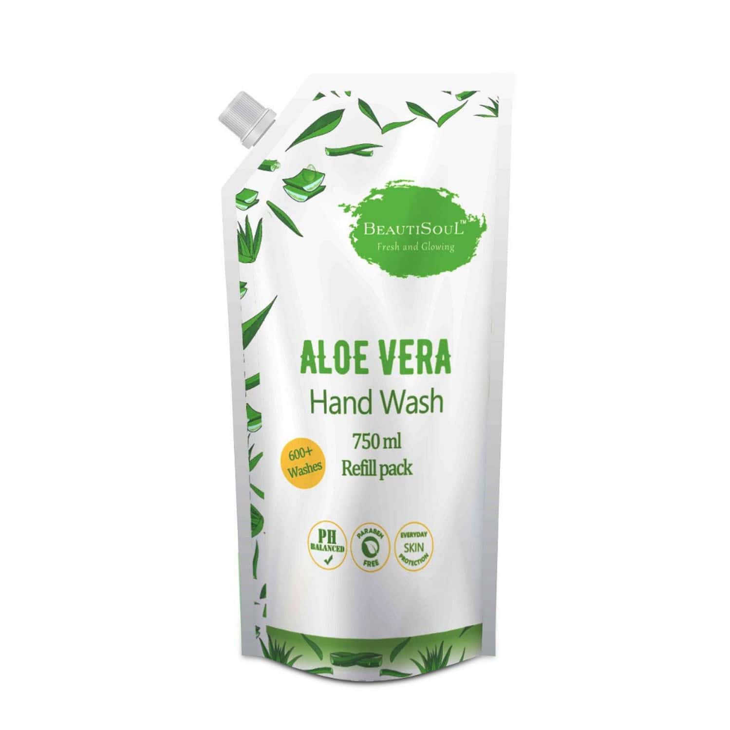 Beautisoul Aloe Vera Handwash Liquid With Pure Aloe Vera & Glycerin - 750 Ml Refill |Made In India