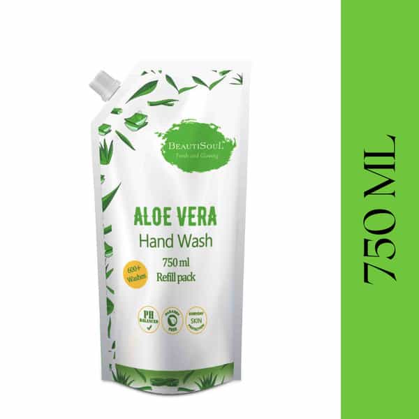 Beautisoul Aloe Vera Handwash Liquid With Pure Aloe Vera & Glycerin - 750 Ml Refill |Made In India
