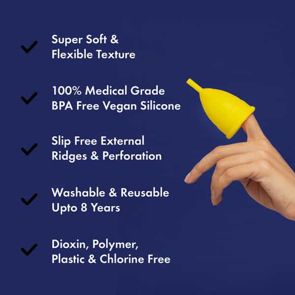 Heyday Reusable Medium Menstrual Cup (1 Cup | Regular Flow)