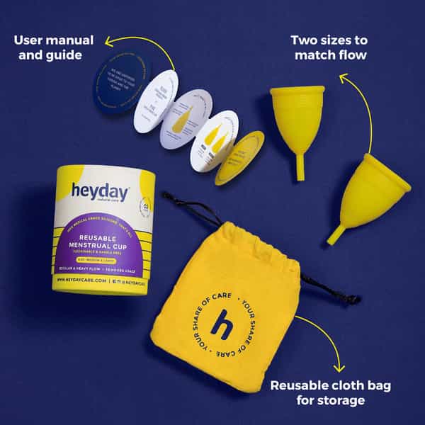 Heyday Reusable Medium Menstrual Cup (1 Cup | Regular Flow)