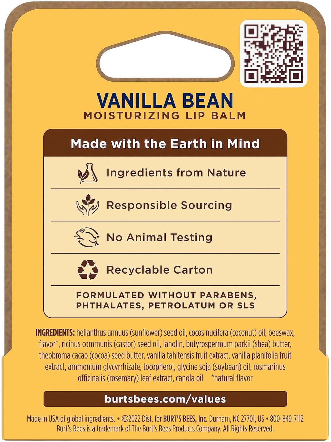 Burt'S Bees Lip Balm | Vanilla Bean | 4.25g