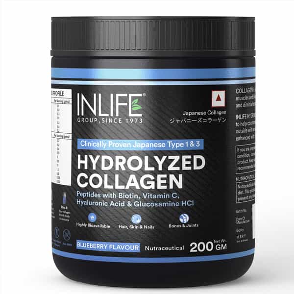 Inlife Japanese Collagen Supplements For Women & Men (Blueberry | Collagen | 200G)