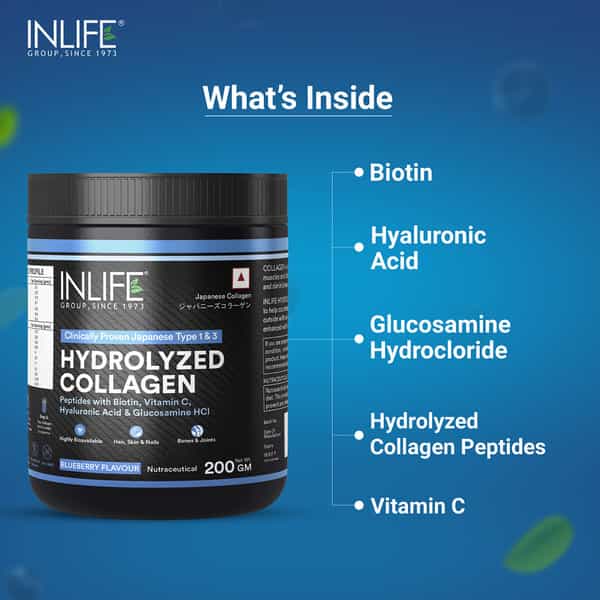 Inlife Japanese Collagen Supplements For Women & Men (Blueberry | Collagen | 200G)