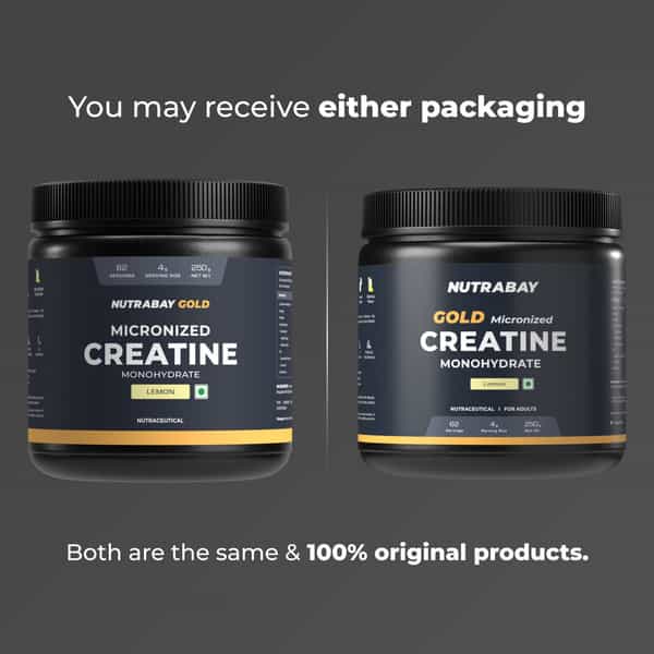 Nutrabay Gold Micronised Creatine Monohydrate - 250G | Lemon|Pre/Post Workout Supplement