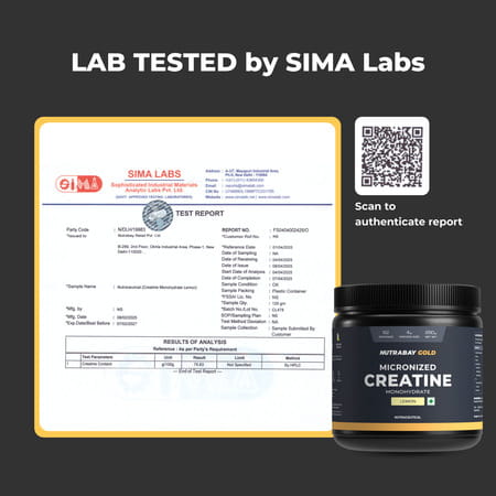 Nutrabay Gold Micronised Creatine Monohydrate - 250g | Lemon|Pre/Post Workout Supplement