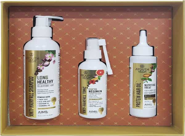 Ayouthveda Anti-Hairfall Tonic Gift Pack With 42 Botanicals To Promote Healthy Hair Growth 400 Ml