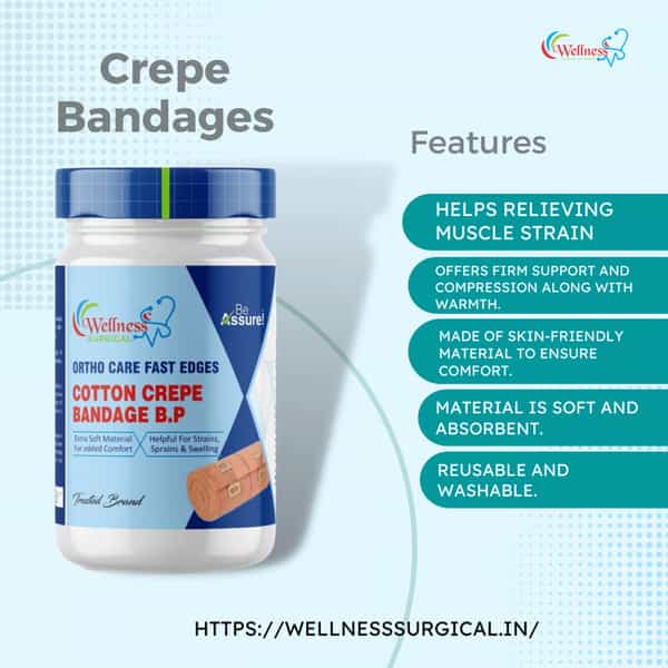 Wellness Surgical Crepe Bandage 10 Cm * 4 Mts