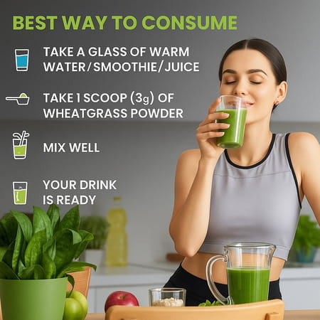 Carbamide Forte 100% Natural Organic Wheatgrass Powder | Organic Wheat Grass Juice - 100g