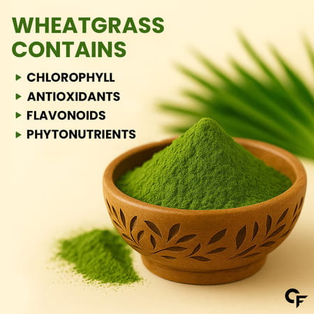 Carbamide Forte 100% Natural Organic Wheatgrass Powder | Organic Wheat Grass Juice - 100g